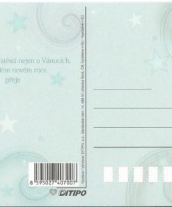 Alternative view of Kerst/nieuwjaarskaart - Tsjechisch  (met zilverkleurige kerstbal)