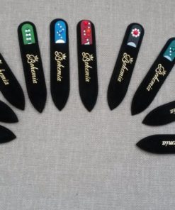 Glazen nagelvijl met  Swarovski steentjes, in zacht hoesje - 90/2 mm