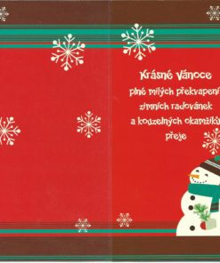 Alternative view of Kerstkaart - Tsjechisch - met sneeuwman