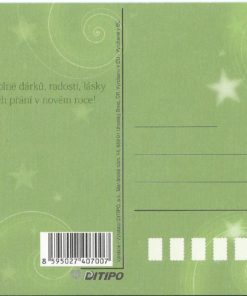 Alternative view of Kerst/nieuwjaarskaart - Tsjechisch  (met groene kerstbal)