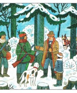 Josef Lada -  kerstkaart - Betaling aan de jagers (1955)