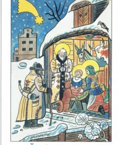 Josef Lada -  kerstkaart - Heilige nacht (1933)