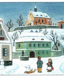 Josef Lada -  kerstkaart - Bedekt met sneeuw (1944)