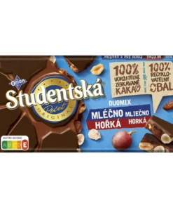 Orion Studentská pečet - melkchocolade-pure chocolade met pinda's, rozijnen en stukjes fruit - 170 gram