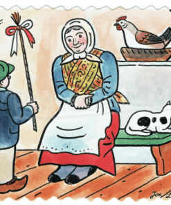 Josef Lada -  Tsjechische paaskaart met sierrand - 20268